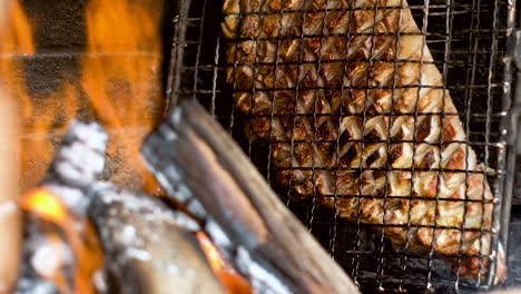 Costillar-De-Cordero-Cocinando-Lentamente-Al-Lado-Del-Fuego-De-Leña---Día-Del-Patrimonio,-Sudáfrica