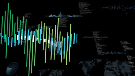 animation of digital data processing over black background