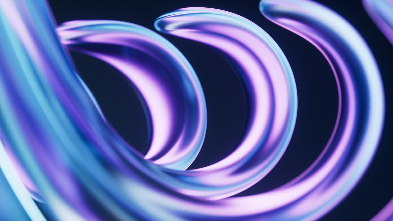 flor de vidrio transparente abstracta con luz de neón, representación en 3d.