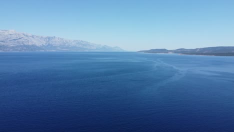 drone view over the channel of brac in damlatien , beautiful sea and coast in great weather