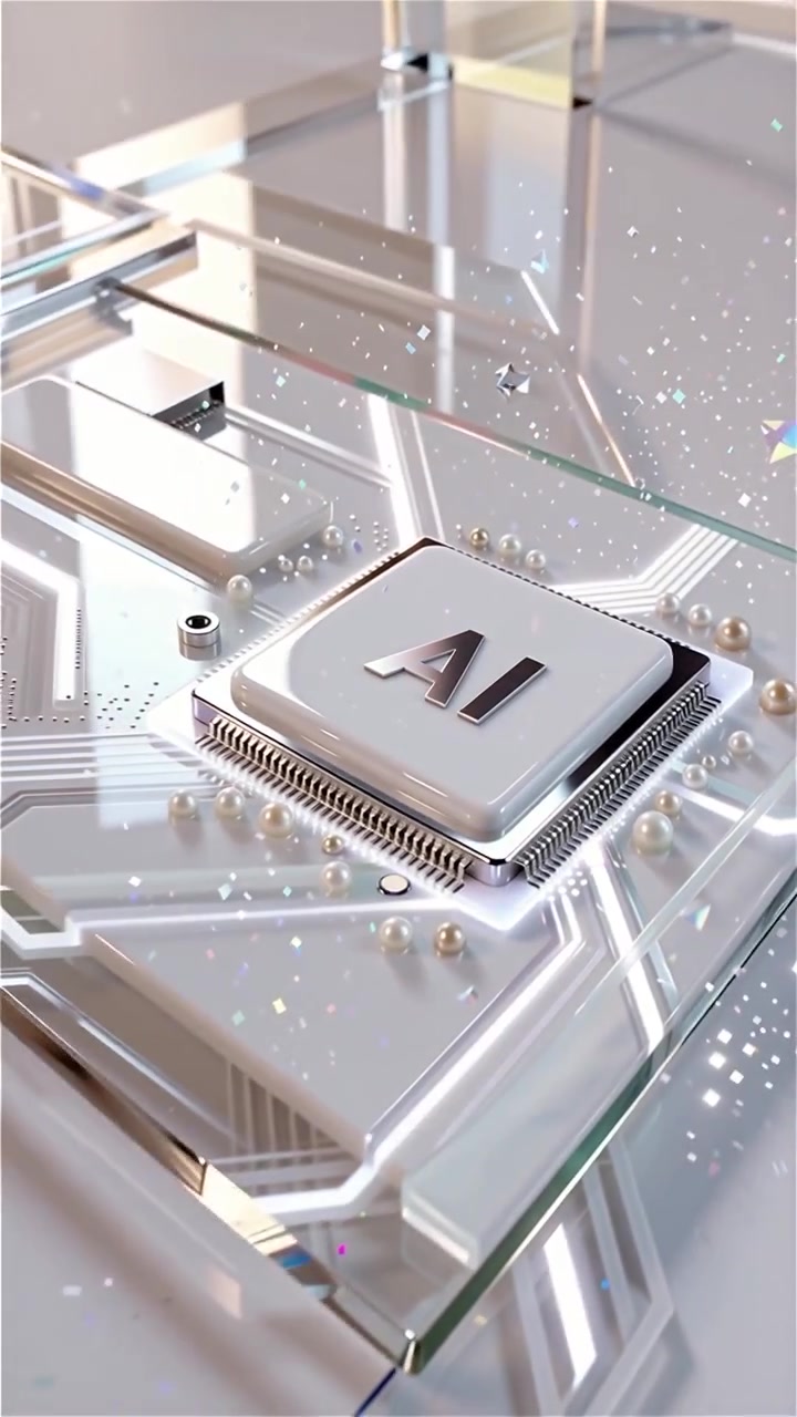 Futuristic AI Chip Motherboard Technology Background