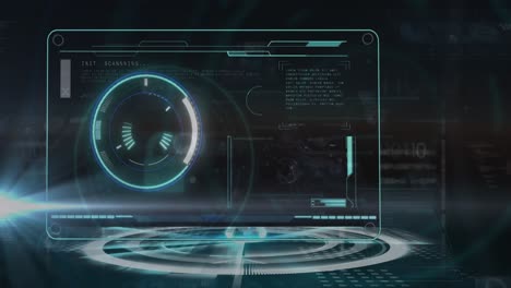 animación del procesamiento de datos sobre el escaneo del alcance