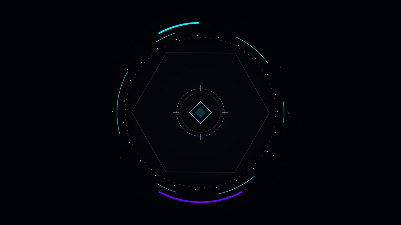 Futuristic Hexagonal HUD Interface Animation