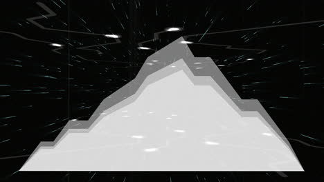 animation of abstract mountain shape with dynamic star lines on dark background