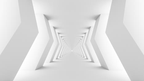 corredor blanco vacío futurista con paredes rectangulares y luz brillante