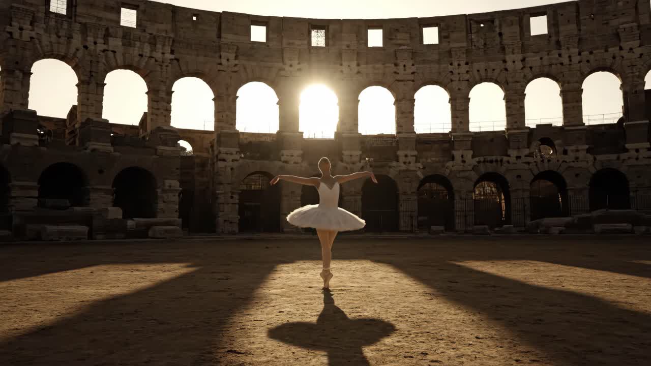 Ballerina Dancing in the Colosseum