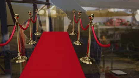 animation of red carpet and electricity pylons