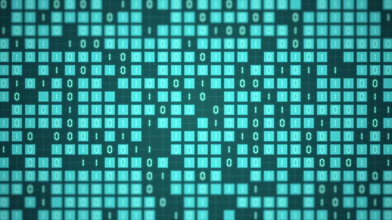 3D Futuristic digital data code green color wave screen abstract background