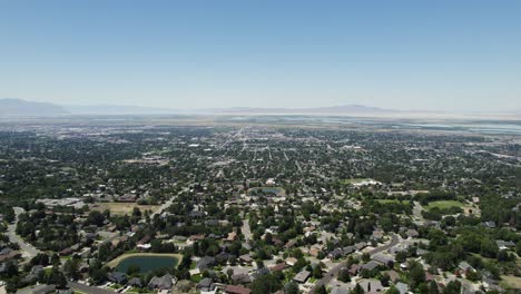 residential suburb real estate of bountiful city in davis county, utah - aerial