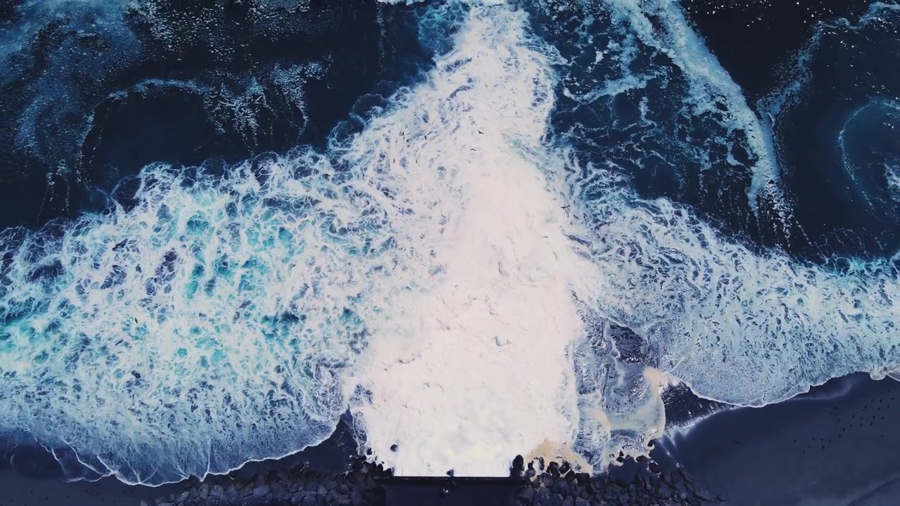 aerial vista of industry pollution on the sea in Mejillones