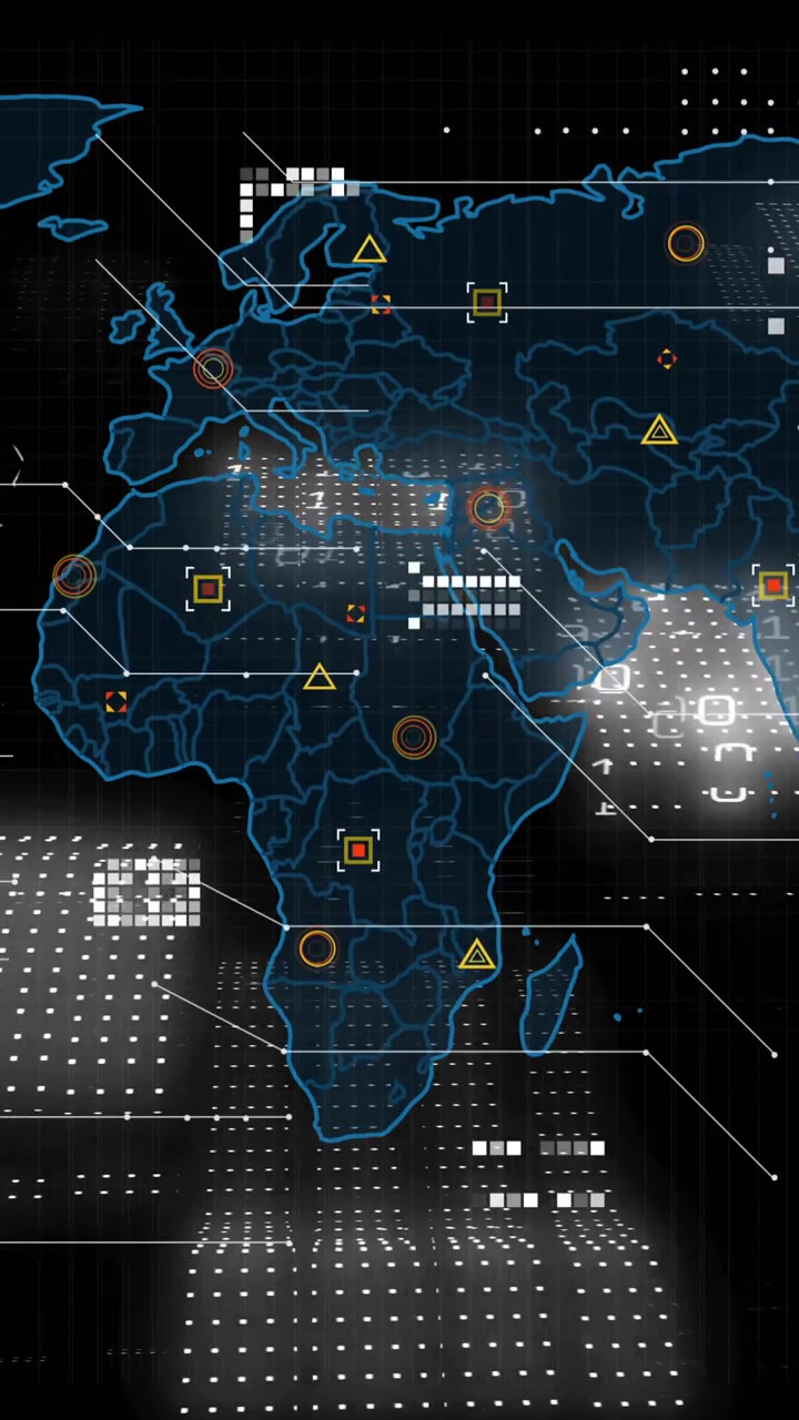 Animation of network of connections over world map