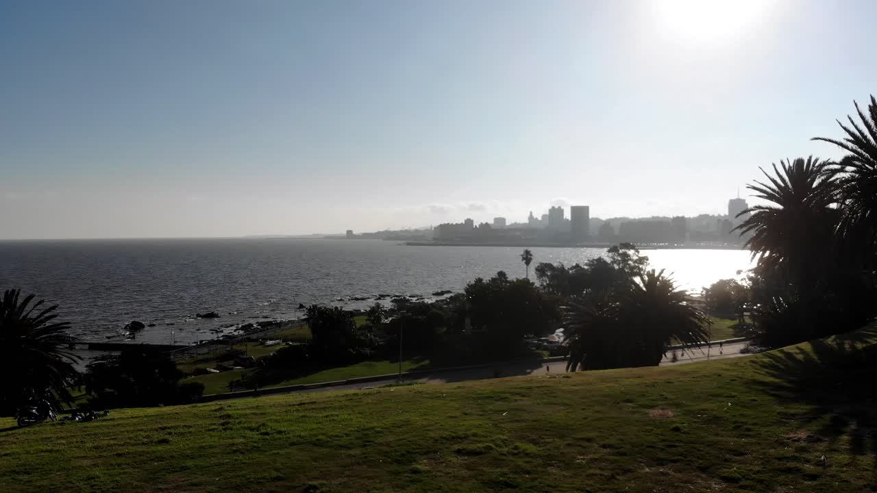 Imagens aéreas no parque Montevidéu, Uruguai