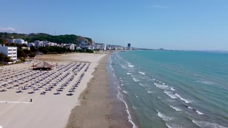 beach in durres, albania by drone