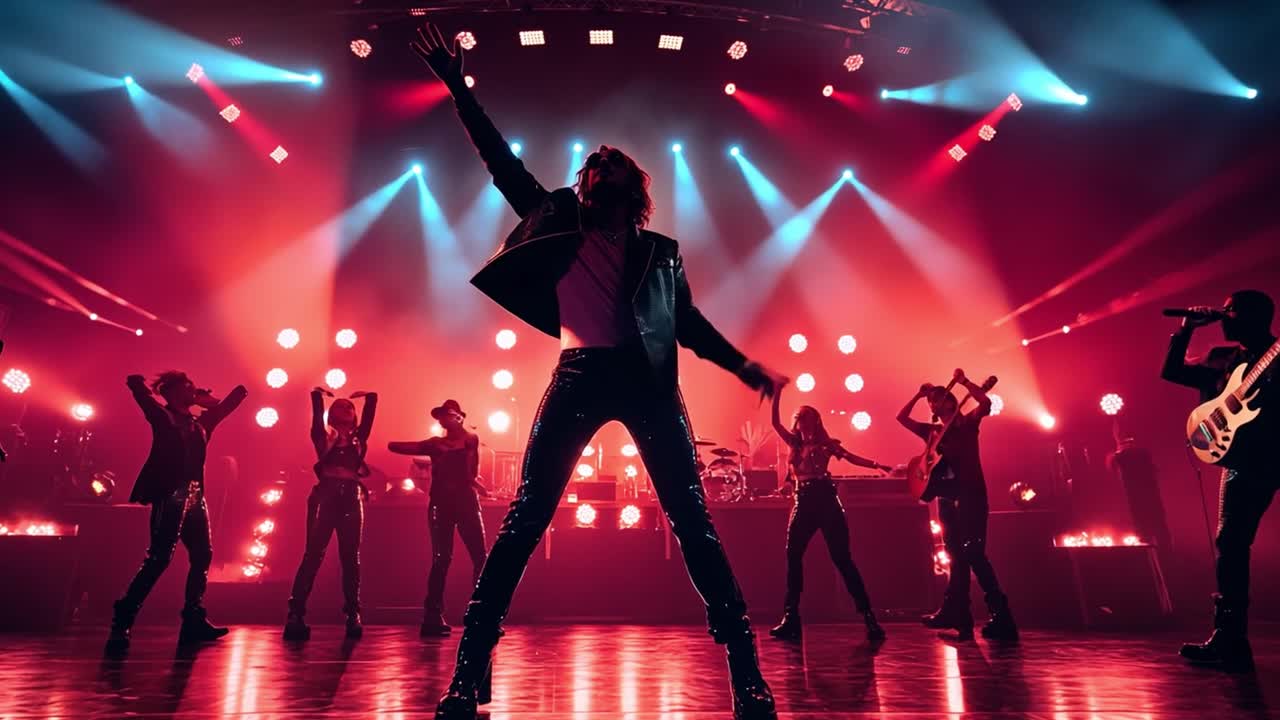 banda actuando en el escenario