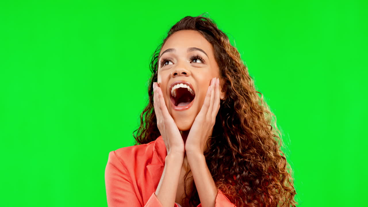 wow, sorpresa y shock con la mujer de verde