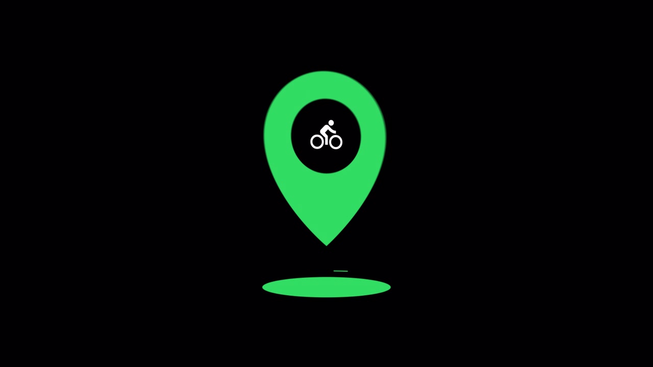 Bicycle Location Pin Animation