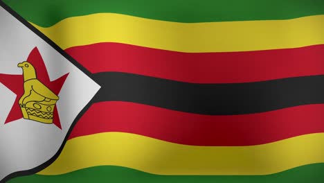 animation of national flag of zimbabwe waving