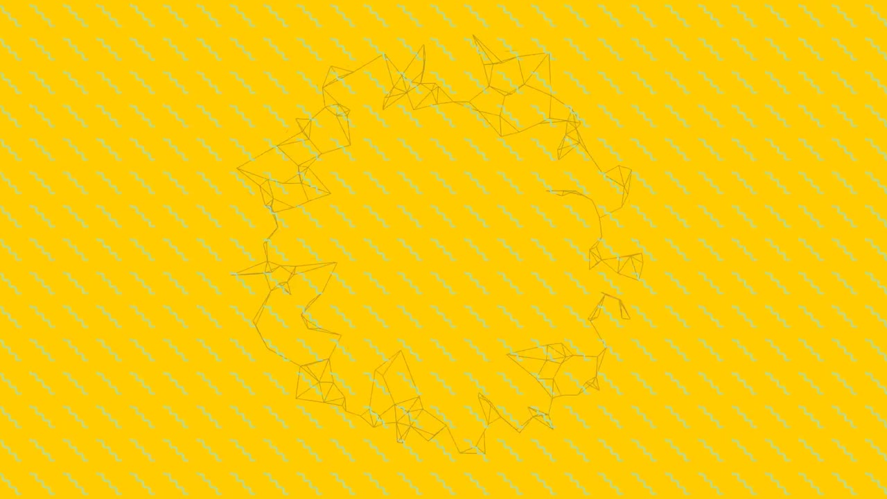 animación de conexiones que giran sobre el patrón sobre fondo amarillo