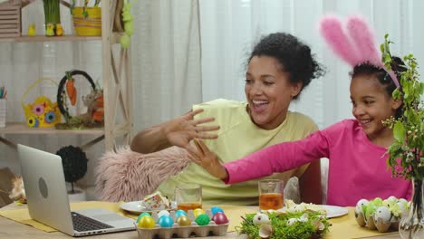 mom and daughter celebrating easter together