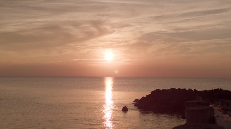 Il sole cala al tramonto sulla baia del New Jersey, Timelapse