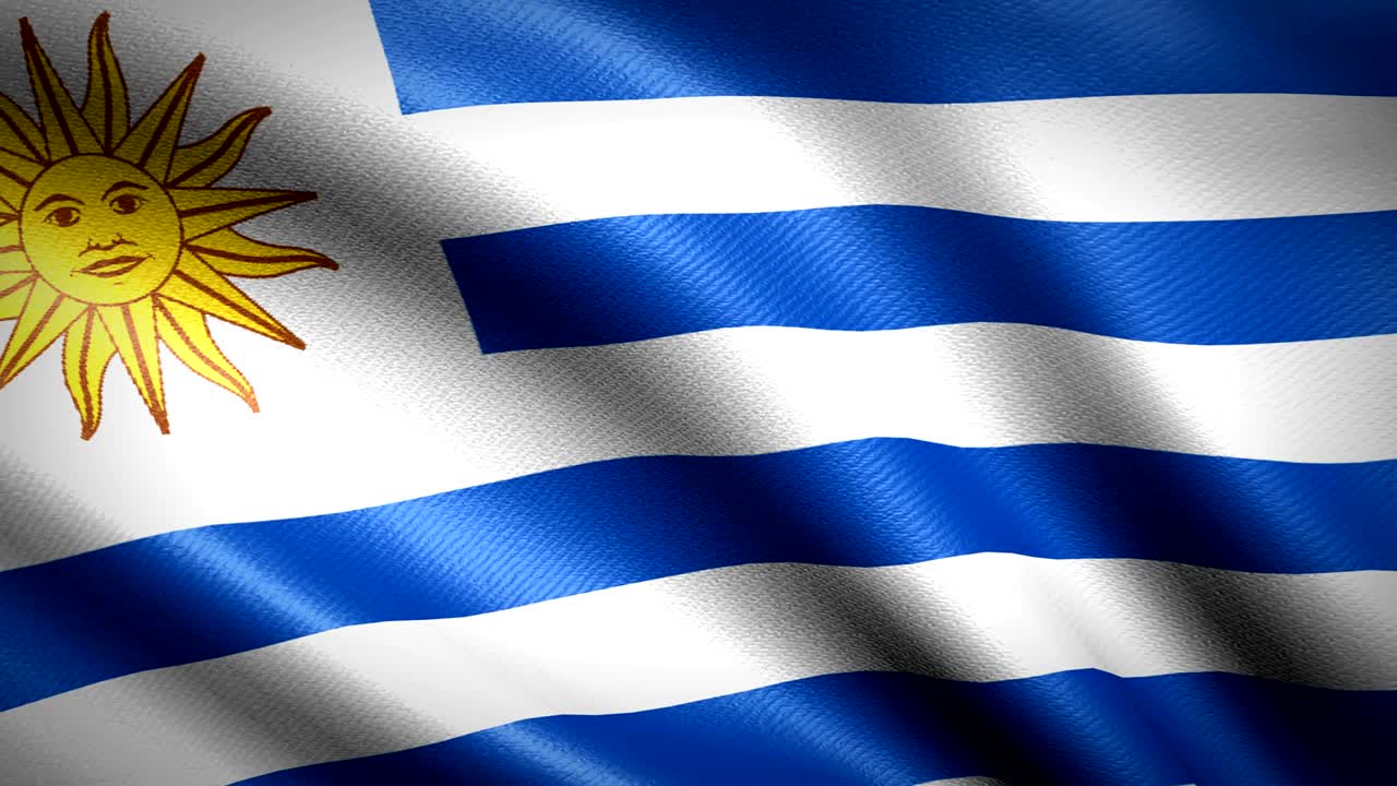 bandera de uruguay. animación de bucle sin costuras. video de alta definición en 4k