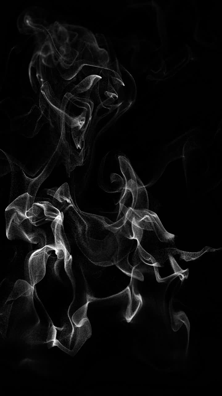 Motivi astratti di fumo bianco su sfondo nero