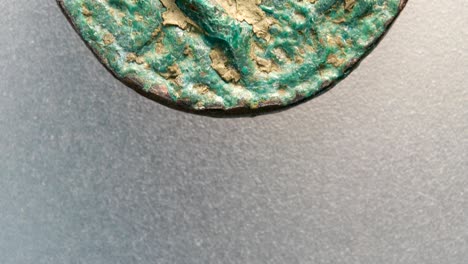 close up of very old coins