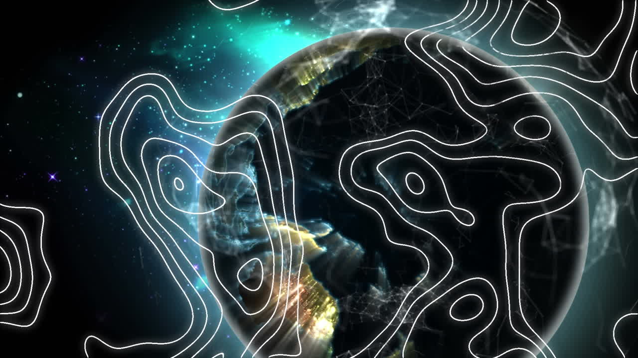 Animation of moving lines over globe