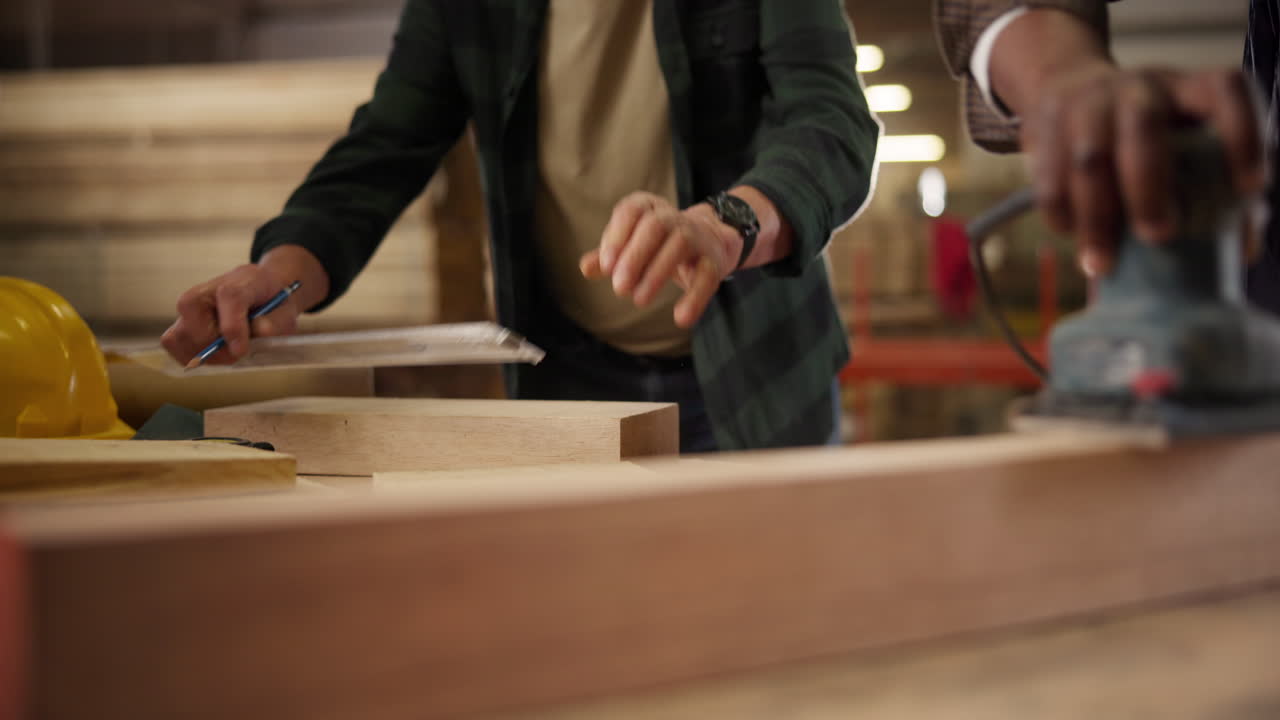 Carpenters working on a wood project