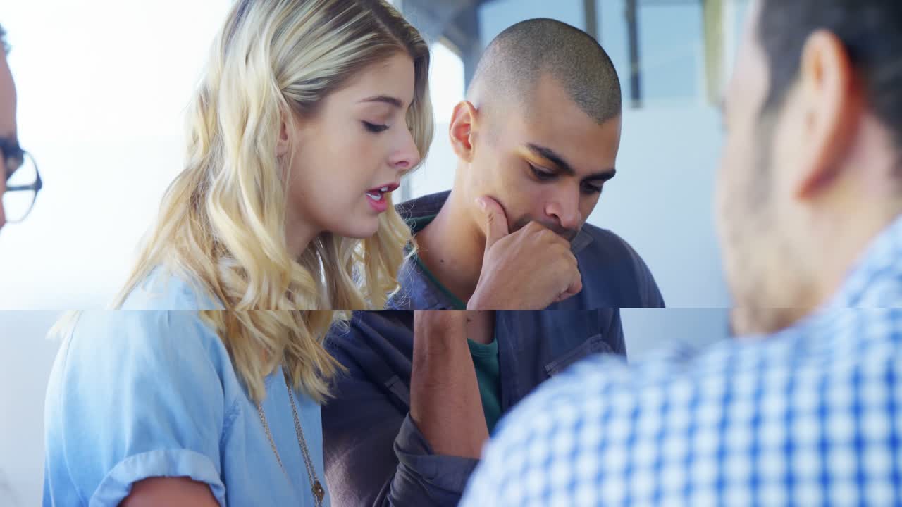 colegas interactuando entre sí 4k