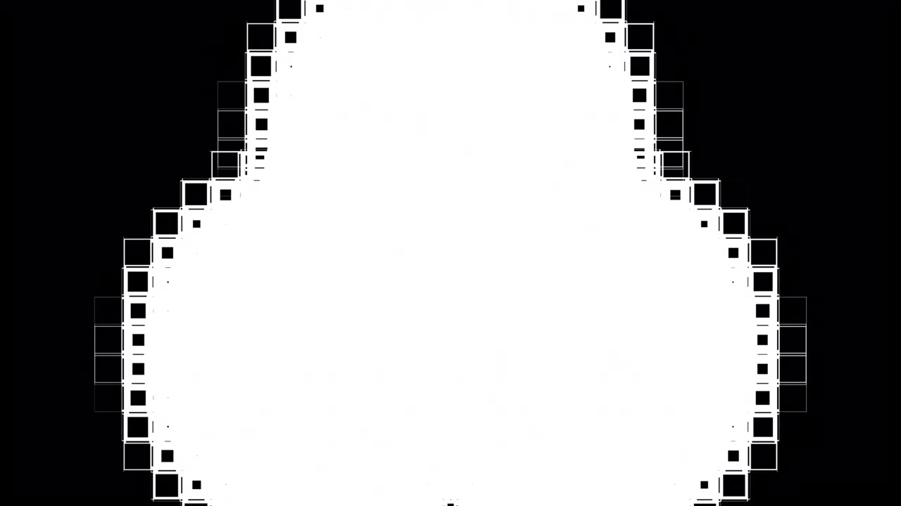 Pixelated black and white transition mask