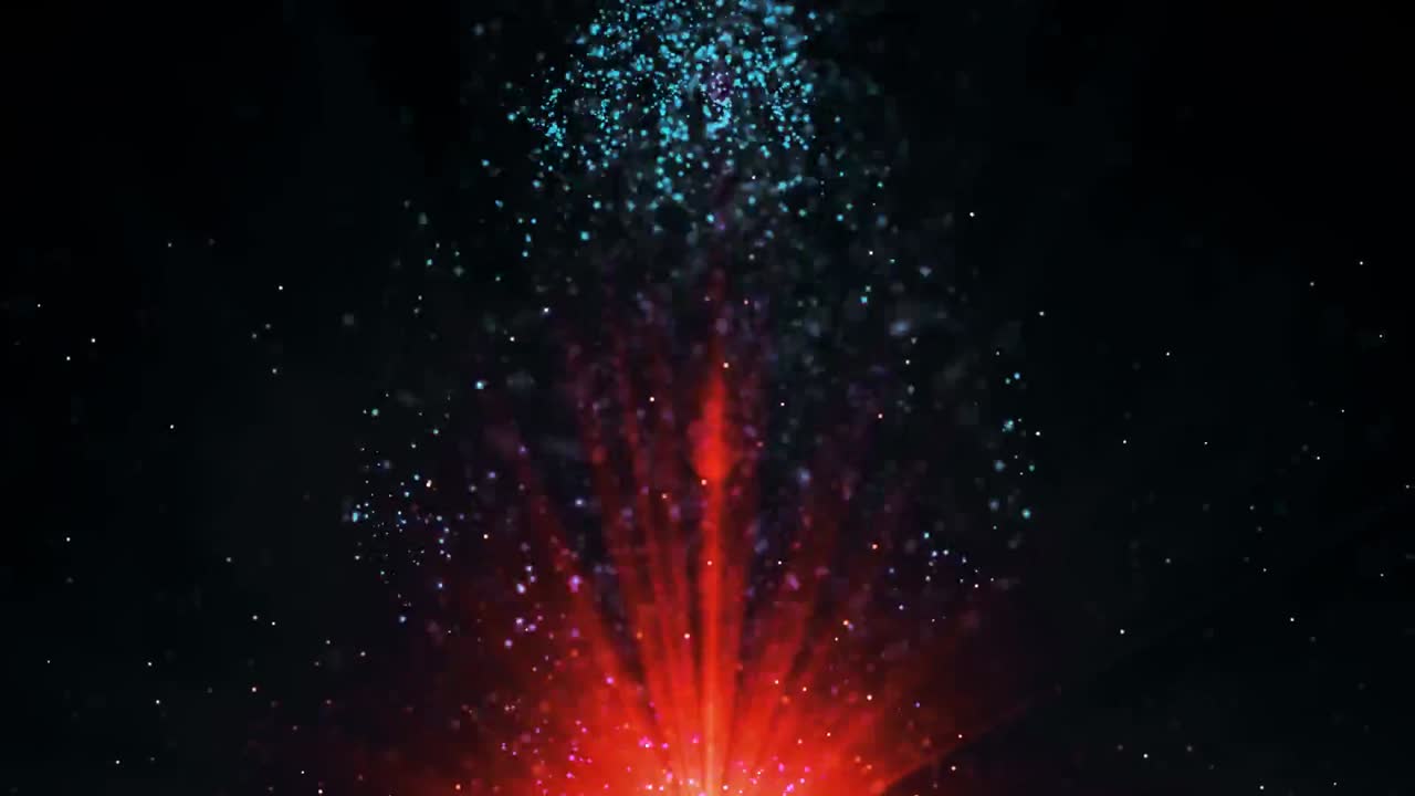 검은 배경에 별과 입자 우주 붉은 따뜻한 먼지