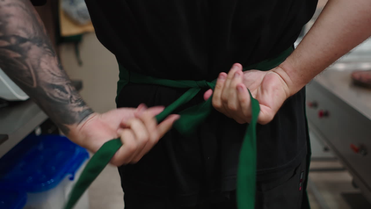 Tying a Green Apron