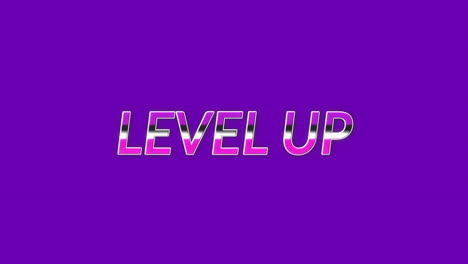 animation of level up text over abstract pattern