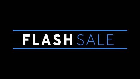 Weißer-Und-Blauer-Flash-Sale-Text-Erscheint-Auf-Einem-Schwarzen-Bildschirm