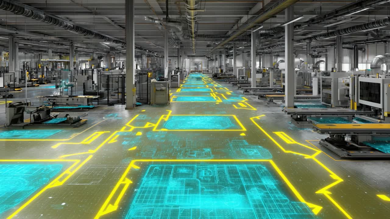 Futuristic Smart Factory with Integrated Digital Pathways and Cutting-Edge Machinery: A Vision of Automation and Innovation in Manufacturing Processes and Operations Technology