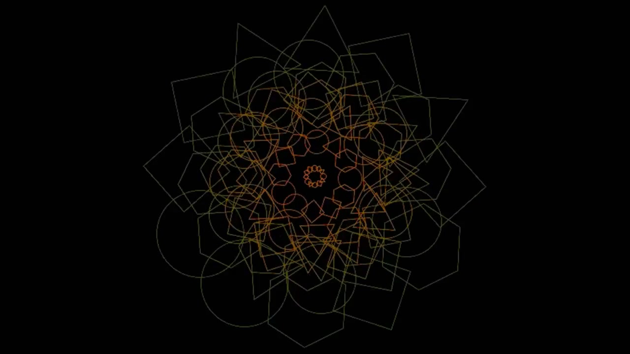 Animazione astratta di mandala geometrico con forme rotanti