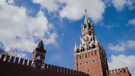 kremlin clock tower in moscow, russia