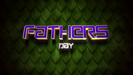 fathers day text on green leafs pattern