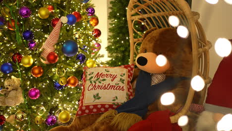 christmas decorations with teddy bear