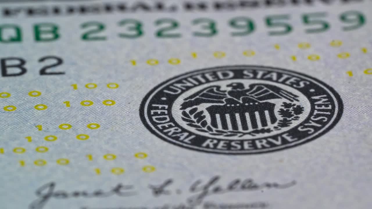 Currency detail showing United States Federal Reserve System seal