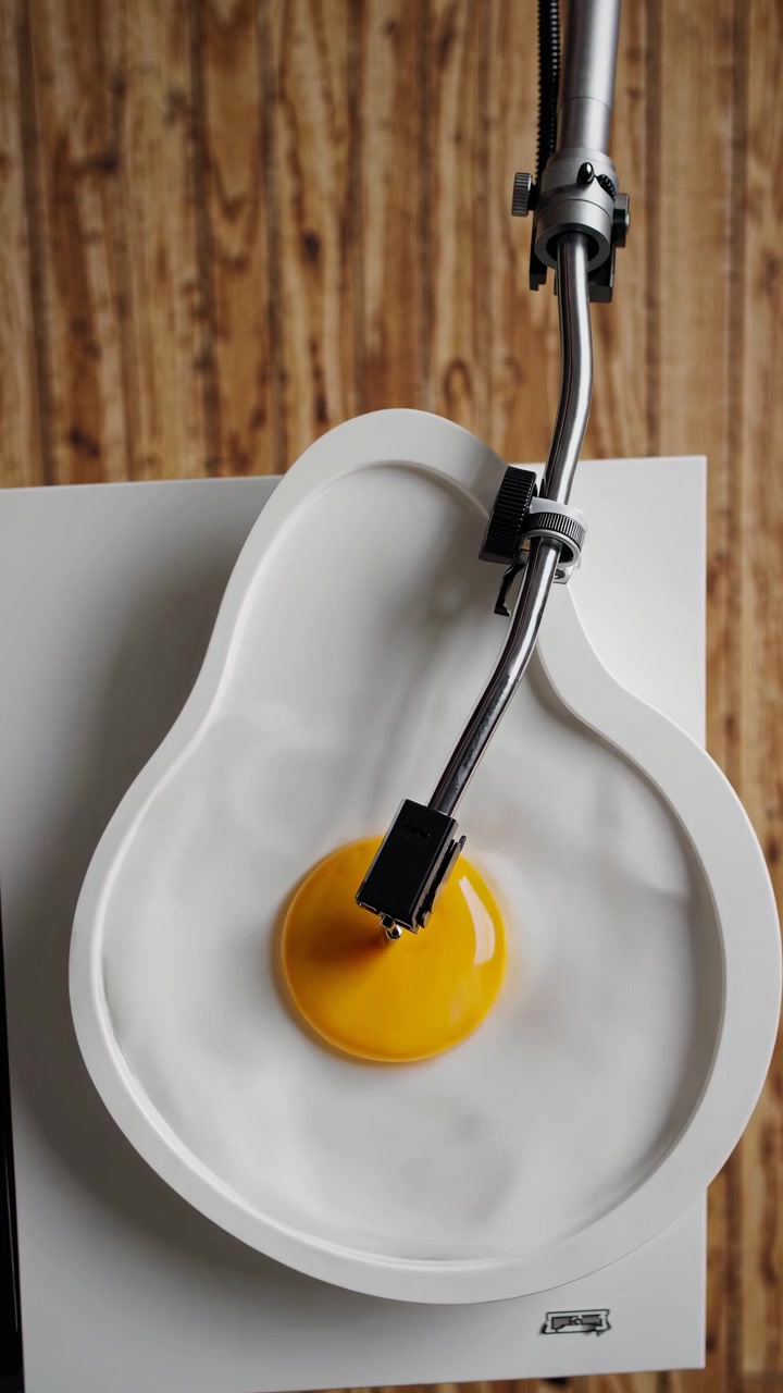 Creative Turntable Design Featuring an Egg Shaped Platter