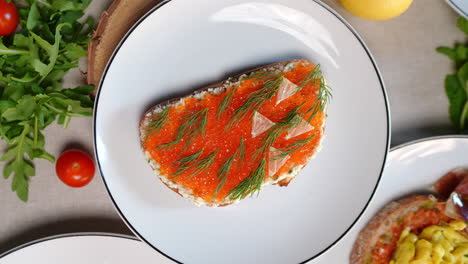 colorful eastern european dishes displaying traditional homemade culinary specialties, neatly presenting appetizing food varieties on wooden surface
