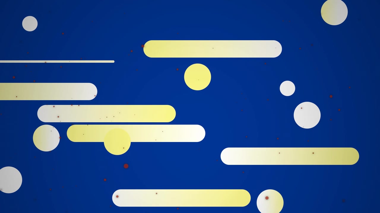 Animation of abstract shapes moving in seamless loop on blue background