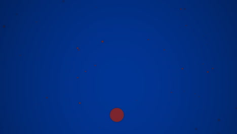 animation of abstract shapes moving in seamless loop on blue background