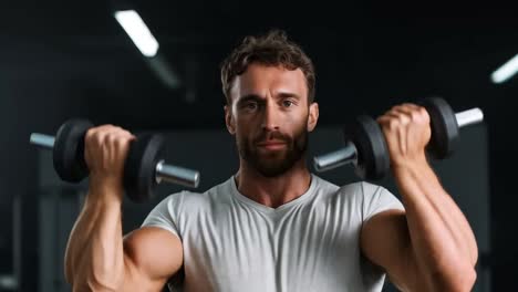 hombre levantando pesas en el gimnasio