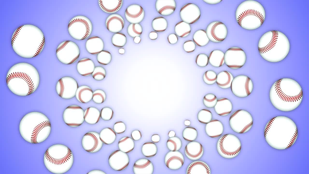 야구 공 링 애니메이션 배경, 렌더링, 알파 채널, 루프