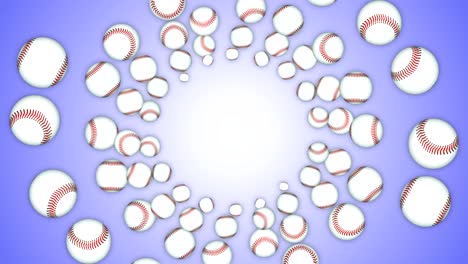 anillos de pelota de béisbol fondo de animación, renderización, con canal alfa, bucle