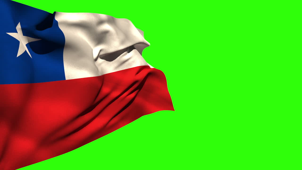 gran bandera nacional de chile soplando