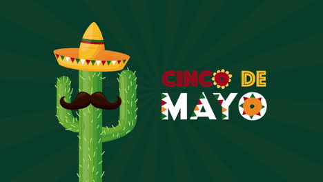 cinco de mayo celebration mexican with cactus using hat